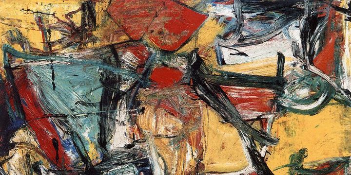 Police Gazette, de Willem de Kooning, 1955. Le peintre avait alors 51 ans, et on était encore loin de lui diagnostiquer son Alzheimer. 
