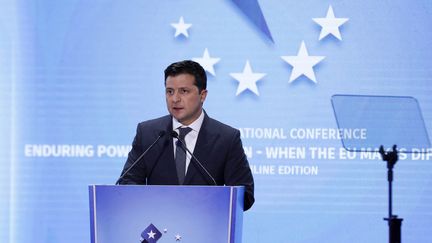 Volodymyr Zelensky, président de l'Ukraine, lors d'un sommet européen à Batumi, en Géorgie, le 19 juillet 2021. (- / GEORGIA'S PRESIDENTIAL PRESS SER / AFP)