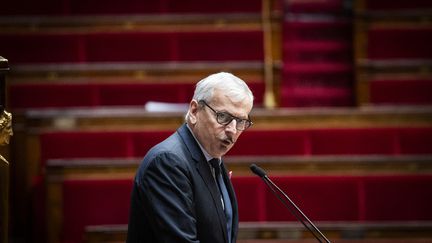 The general budget rapporteur, Jean-René Cazeneuve, on October 20, 2023, at the National Assembly.  (XOSE BOUZAS / HANS LUCAS / AFP)