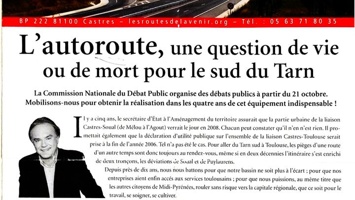 Document de l'association Les Routes de l'avenir, avec le portrait de Laurent Cabrol, publié en octobre 2009. (Cellule investigation de Radio France)