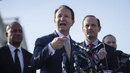 Jeff Landry, Republican Governor of Louisiana, supports displaying "Ten Commandments" within schools.  (DREW ANGERER/GETTY IMAGES NORTH AMERICA)