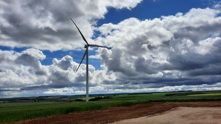 Une éolienne dans les Vosges, en mai 2022. (CEDIC LIETO / FRANCE BLEU / RADIO FRANCE)