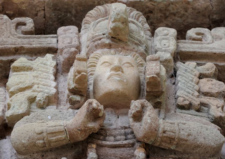 Le patrimoine maya est menacé par le temps (cité maya de Copan, Honduras). (ORLANDO SIERRA / AFP)