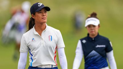 La golfeuse française Céline Boutier,après la troisième journée de compétition olympique, le 9 août 2024, sur le parcours du golf national de Guyancourt (Yvelines). (EMMANUEL DUNAND / AFP)