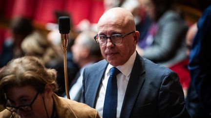 The president of the Les Républicains party, Eric Ciotti, at the National Assembly, October 31, 2023. (XOSE BOUZAS / HANS LUCAS / AFP)