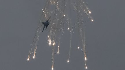 Un avion militaire ukrainien au-dessus de Slaviansk (Ukraine), le 8 juillet 2014? ( GLEB GARANICH / REUTERS)