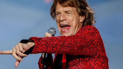 Mick Jagger en concert avec les Rolling Stones le 4 juillet 2015 à Indianapolis (Etats-Unis).
 (Michael Hickey / Getty Images North America / AFP)