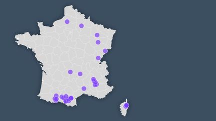 Les communes n'ayant donné aucune voix à&nbsp;Emmanuel Macron lors du premier tour de l'élection présidentielle 2022. (FRANCEINFO)