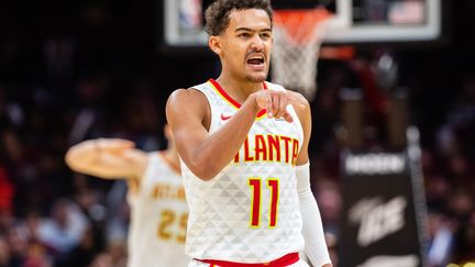 Le rookie Trae Young est entrée dans l'histoire.  (JASON MILLER / GETTY IMAGES NORTH AMERICA)