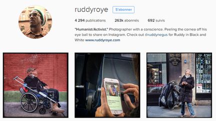 Le compte Instagram du photographe Ruddy Roye, "activiste humaniste".
 (Saisie écran)