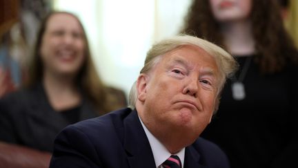 Le président américain, Donald Trump, dans son bureau à la Maison Blanche, à Washington (Etats-Unis), jeudi 16 janvier 2020.&nbsp; (WIN MCNAMEE / GETTY IMAGES NORTH AMERICA / AFP)