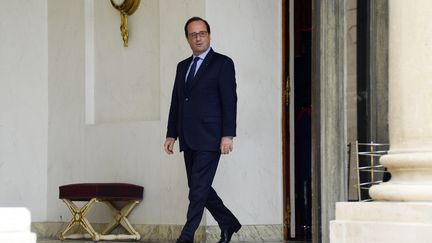 Le pr&eacute;sident de la R&eacute;publique, Fran&ccedil;ois Hollande, le 20 novembre 2014 &agrave; l'Elys&eacute;e. (BERTRAND GUAY / AFP)