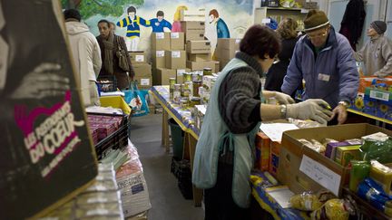 Une antenne des Restos du c&oelig;ur le 28 novembre 2011 &agrave; Villeurbanne (Rh&ocirc;ne). (JEAN-PHILIPPE KSIAZEK / AFP)