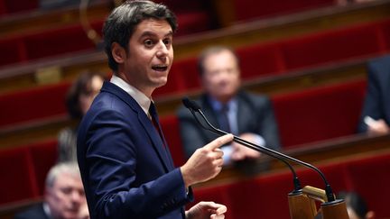 Prime Minister Gabriel Attal at the National Assembly, January 30, 2024. (EMMANUEL DUNAND / AFP)