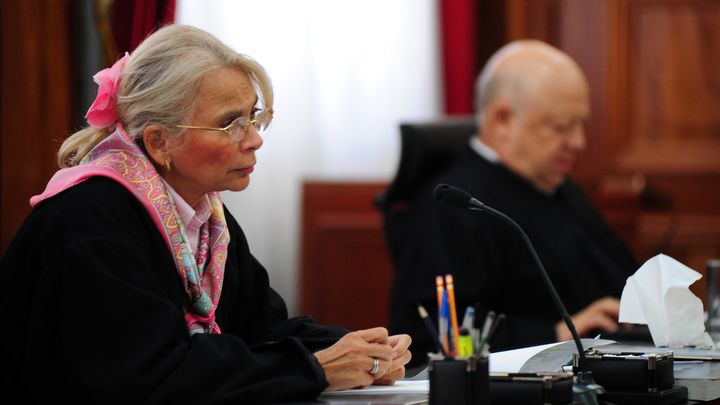 La juge mexicaine&nbsp;Olga Sanchez, en charge du dossier de Florence Cassez, le 23 janvier 2013. (VICTOR HUGO ORTIZ / NOTIMEX/ AFP)