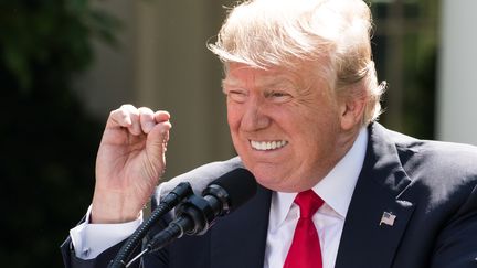 Donald Trump lors de de l'annonce de sa décision de quitter l'Accord de Paris jeudi soir.&nbsp; (CHERISS MAY / NURPHOTO)