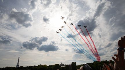 La cérémonie de clôture de la journée olympique, place de la Concorde, le 23 juin 2019. (LAURE BOYER / HANS LUCAS / AFP)