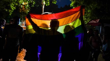 Des militants de la cause LGBt célèbrent la décision de la Cour suprême, le 6 décembre 2018. (CHANDAN KHANNA / AFP)