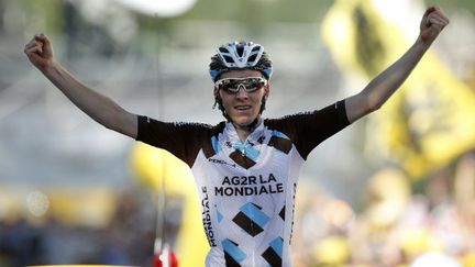 &nbsp; (A Saint-Jean-de-Maurienne jeudi, Romain Bardet a remporté la première victoire de sa carrière sur le Tour de France © MAXPPP)