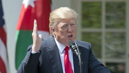 Donald Trump, lors d'une conférence de presse à Washington, le 5 avril 2017.&nbsp; (RON SACHS / AFP)