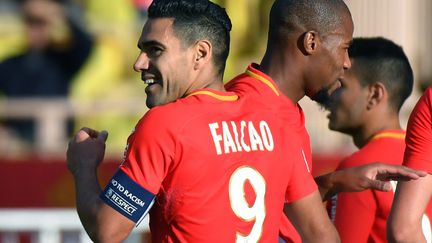 Radamel Falcao, le buteur de Monaco, a inscrit un doublé et délivré une passe décisive face à Strasbourg. (YANN COATSALIOU / AFP)