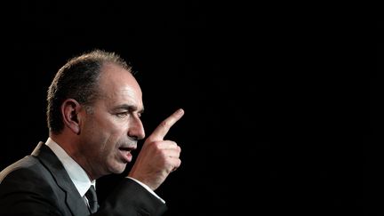 Le pr&eacute;sident de l'UMP, Jean-Fran&ccedil;ois Cop&eacute; lors d'un meeting, &agrave; Strasbourg, le 5 mars 2014. (FREDERICK FLORIN / AFP)