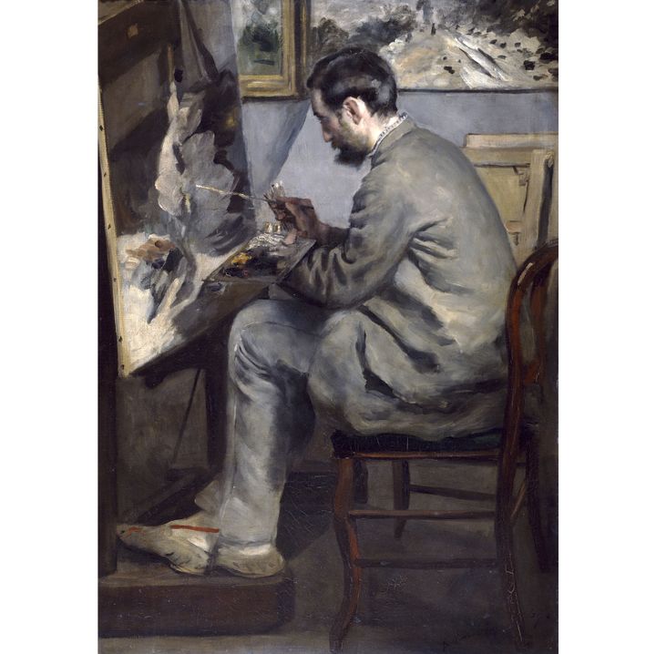 Auguste Renoir, "Frédéric Bazille peignant 'Le héron aux ailes déployées'", 1867, Paris, Musée d'Orsay, en dépôt au musée Fabre, Montpellier, legs de Marc Bazille, 1924
 ( Photo Musée d’Orsay, Dist. RMN-Grand Palais / Patrice Schmidt)