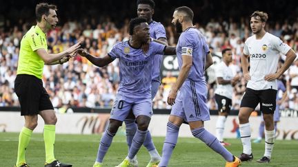 Vinicius Jr lors du match du Real Madrid à Valence, le 21 mai 2023. (AFP)