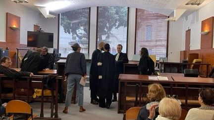 Le tribunal judiciaire d'Alès (Gard), le 31 octobre 2023. (LUDOVIC LABASTROU / RADIO FRANCE)