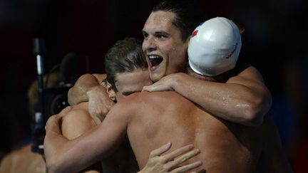 Le relais 4x100m sacré champion du monde (PIERRE-PHILIPPE MARCOU / AFP)