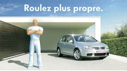 Une campagne publicitaire de Volkswagen mettant en sc&egrave;ne Monsieur Propre. (VOLKSWAGEN)