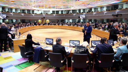 Les ministres de l'Intérieur et les ministres de la Justice de l'Union européenne réunis à Bruxelles, la capitale belge, le 4 mars 2020. (DURSUN AYDEMIR / ANADOLU AGENCY / AFP)