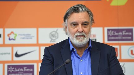 Le président du club de foot de Montpellier,&nbsp;Laurent Nicollin, en juin 2021. (SYLVAIN THOMAS / AFP)