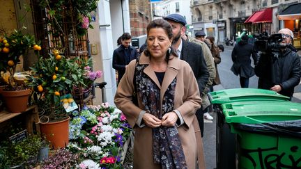 La candidate LREM à la mairie de Paris, Agnès Buzyn, le 19 février 2020 dans le 11e arrondissement de la capitale. (ELKO HIRSCH / HANS LUCAS / AFP)