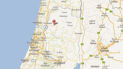 L'accident a eu lieu &agrave; proximit&eacute; de la colonie isra&eacute;lienne d'Einav, dans le nord de la Cisjordanie. (GOOGLE MAPS / FRANCETV INFO)