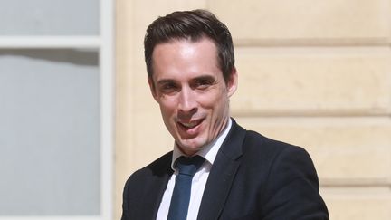 Le secrétaire d'Etat aux Transports, Jean-Baptiste Djebbari, le 29 juin 2020 à l'Elysée. (LUDOVIC MARIN / AFP)