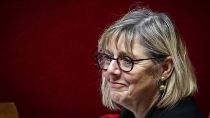 Sylvie Retailleau, ministre de l'Enseignement supérieur et de la Recherche, le 13 février 2024. (FRED DUGIT / MAXPPP)