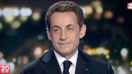 Nicolas Sarkozy, le 22 f&eacute;vrier 2012, sur le plateau de France 2. (AFP PHOTO / FRANCE 2)