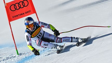 Le Français Alexis Pinturault lors du Super-G des Mondiaux de Cortina d'Ampezzo 2021 (FABRICE COFFRINI / AFP)