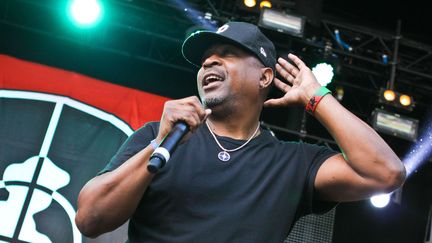 Chuck D de Public Enemy sur scène à Londres (Wireless Festival) le 28 juin 2015.
 (Justyna Sanko/Landm/NEWSCOM/SIPA)