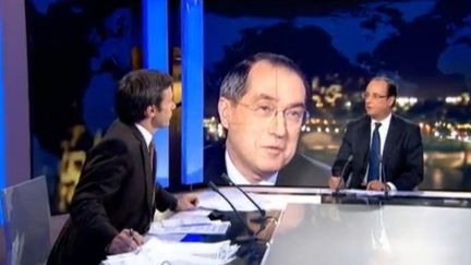 Fran&ccedil;ois Hollande, invit&eacute; du journal de 20h de France 2 le 7 f&eacute;vrier 2012. (FTVi)