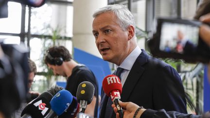 Bruno Le Maire, lors d'un&nbsp;point presse au ministère de l'Economie à Bercy, le 27 juillet 2019, à Paris.&nbsp; (FRANCOIS GUILLOT / AFP)