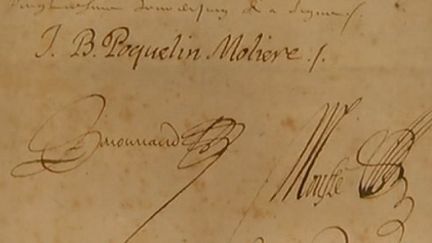 Manuscrit signé Molière, l'un des rares existants
 (France3/Culturebox)