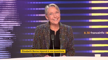 La Première ministre Elisabeth Borne le 3 janvier 2023 sur franceinfo. (FRANCEINFO)