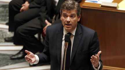 Le ministre de l'Economie, Arnaud Montebourg, le 29 avril 2014 &agrave; l'Assembl&eacute;e nationale, &agrave; Paris.&nbsp; ( CHARLES PLATIAU / REUTERS)