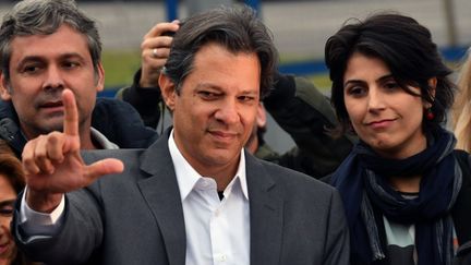 Fernando Haddad, candidat du Parti des Travailleurs, à Curitiba, le 11 septembre 2018. (NELSON ALMEIDA / AFP)