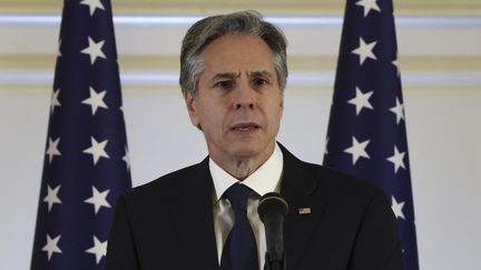 Le chef de la diplomatie américaine, Antony Blinken, à Jérusalem, le 31 janvier 2023. (RONALDO SCHEMIDT / AFP)