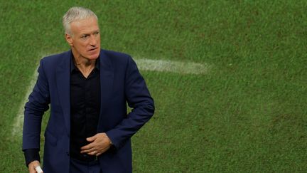 Didier Deschamps lors de la finale de la Coupe du monde entre son équipe de France et l'Argentine, le 18 décembre 2022, au Qatar. (ODD ANDERSEN / AFP)