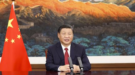 Le président chinois Xi Jinping lors d'un discours officiel le 18 septembre 2021. (HUANG JINGWEN / XINHUA)