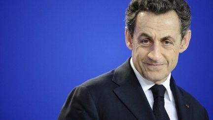 Nicolas Sarkozy lors d'une conférence de presse, à Bruxelles, le 1er mars 2012. (AFP - Lionel Bonaventure)